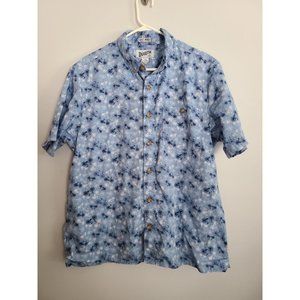DULUTH TRADING Shirt Mens XL Slim Fit Blue Untucked Bicycles